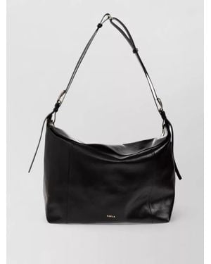 Furla Ginevra Large Shoulder Bag Adjustable Strap - Black