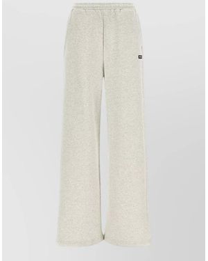 ROTATE BIRGER CHRISTENSEN Fleece Lounge Pants Elastic Waistband Side Pockets - White