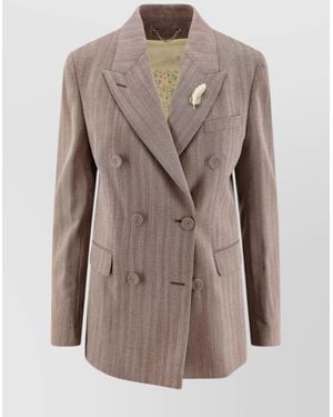 Golden Goose Diva Herringbone Virgin Wool Blazer - Natural