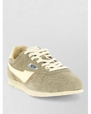Autry Windspin Trainers Rubber Sole Suede Texture - Metallic