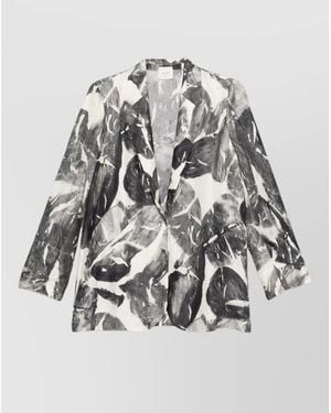 Alysi Single Breasted Jacket All Over Print - Grey