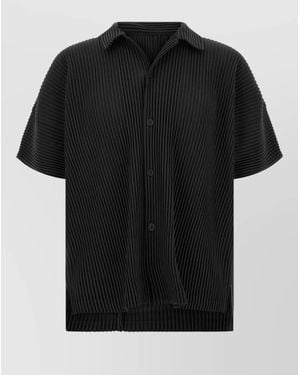 Homme Plissé Issey Miyake Pleated Short-Sleeve Shirt - Black