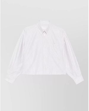 A.P.C. Striped Cropped Shirt - White