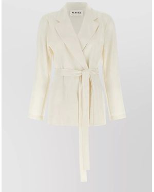 P.A.R.O.S.H. Paky Blazer Single Breasted Belt Loops - White