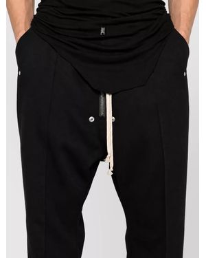 Rick Owens Wool Drop-Crotch Trousers - Black