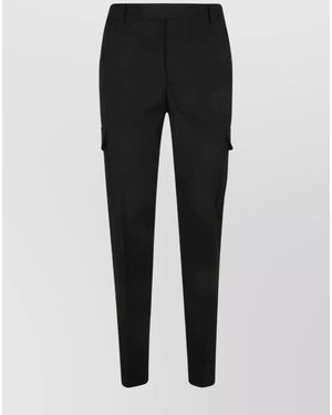 McQueen Wool Regular-Fit Tapered Trousers - Black