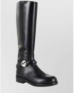 Coperni Leather Knee-High Flat Boots - Black