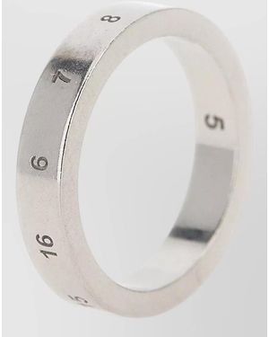 Maison Margiela Numeric Polished Finish Contemporary Design Ring - White