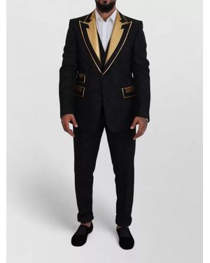 Dolce & Gabbana Fantasy Tuxedo Slim Fit Suit - Black