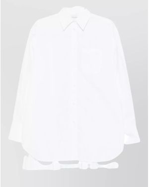Sportmax Cotton-Blend Pleated Shirt - White