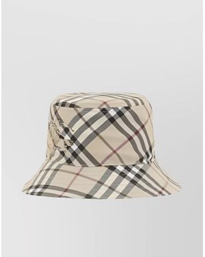 Burberry Checked Bucket Hat - Natural