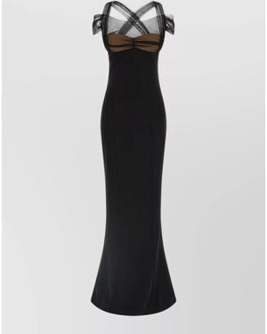 Nensi Dojaka Draped Padded Cup Maxi Gown - Black