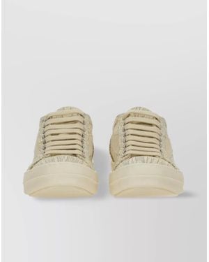 Rick Owens Silhouette Sneaker With Textured Rubber Sole - Natural
