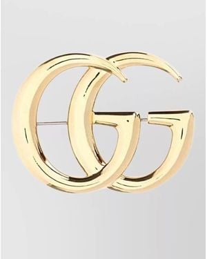 Gucci Hoop Design Earrings Polished Finish - Metallic
