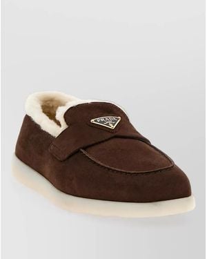 Prada Suede Slippers - Brown