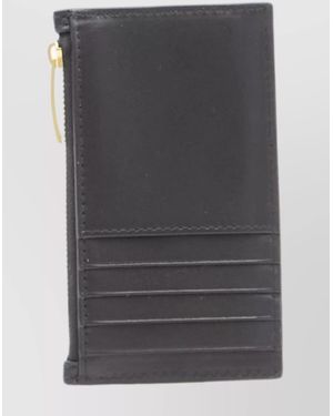 Bottega Veneta Leather Zipped Cardholder - Grey