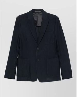 Giorgio Armani Icon Tailored Single Breasted Suit Jacket - Blue