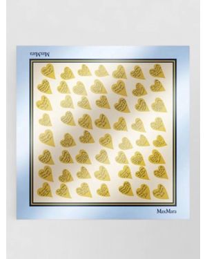 Max Mara Square Foulard Heart Pattern Hair Accessory - Metallic