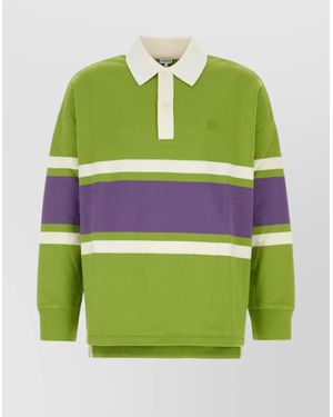 Loewe Oversized Polo Shirt Striped Design - Green
