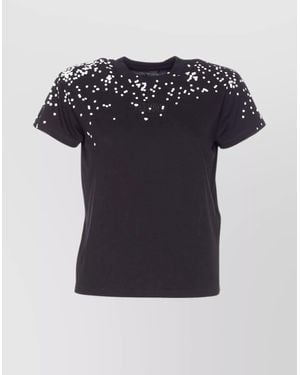 MM6 by Maison Martin Margiela Graphic Print Crewneck Short Sleeve T-Shirt - Black