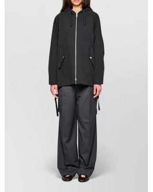 OOF WEAR Hooded Cape Coat Two Layer Design - Black