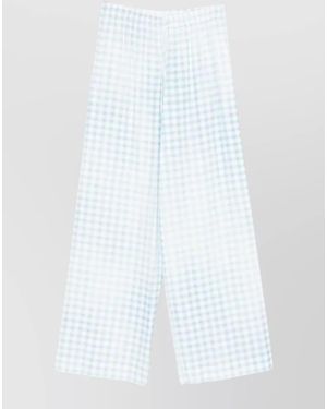 Ermanno Scervino Printed Gingham Wide-Leg Pants - White