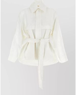 Issey Miyake Hemp Fitted Jacket - White