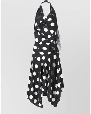 Junya Watanabe Polka Dot Asymmetrical Midi Dress - White