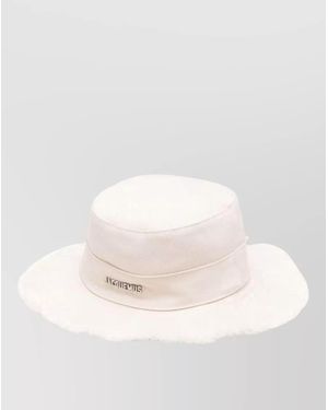 Jacquemus Wide Brim Hat Adjustable Strap Design - White