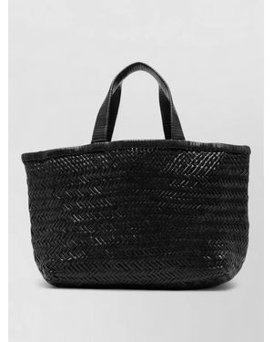 Manebí Sunset Medium Leather Beach Bag - Black