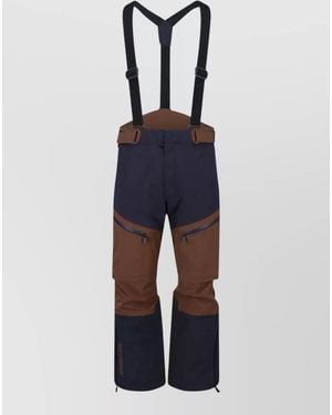 Moncler Block Design Pants Adjustable Straps Waistband - Blue