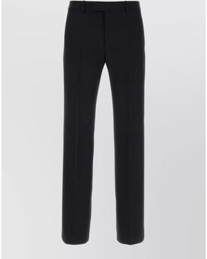 Gucci Wool Straight-Leg Trousers - Blue
