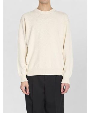 Roberto Collina Textured Knit Cotton Crewneck Jumper - White