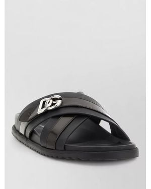 Dolce & Gabbana Dg Casual Sandals Cross Strap Flat - Black