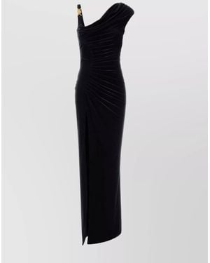 Versace Long Fitted One Shoulder Dress - Blue