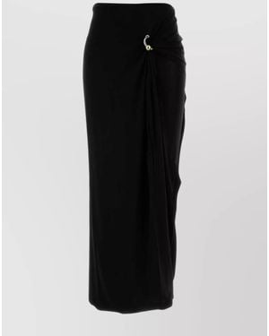 Jean Paul Gaultier Asymmetric Midi Skirt - Black