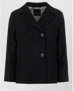 Max Mara Stretch Linen Marco Blazer Double Breasted - Black