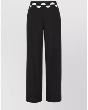 Dion Lee Stretch Nylon Wide-Leg Pants With Cut-Out Waistband - Black