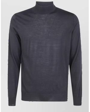Filippo De Laurentis Merino Wool Mock Turtleneck Jumper - Blue
