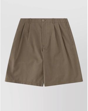 Our Legacy Wool Cotton Relaxed-Fit Chino Shorts - Natural