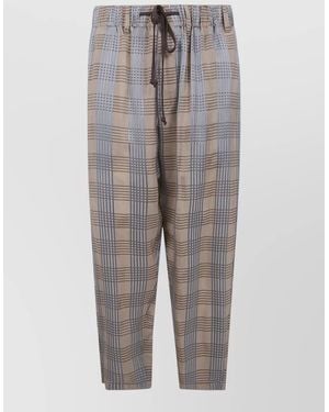 Uma Wang Gorlitz Checked Pants Side And Back Pockets - Gray