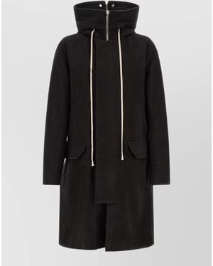 Rick Owens Megaparka Hooded Long Parka Casual Style - Black