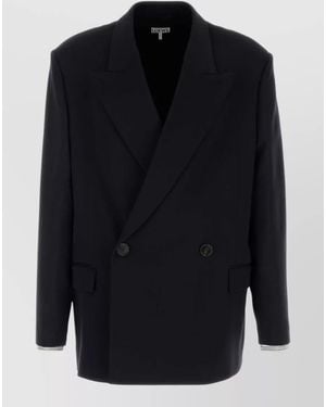 Loewe Double Breasted Wool Coat - Blue