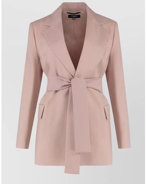 Weekend by Maxmara Teso Tailored Belted Waist Blazer - Pink