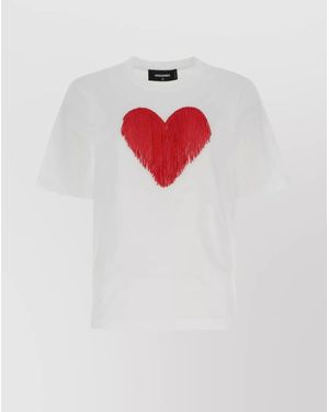 DSquared² Cotton Ribbed T-Shirt - Red
