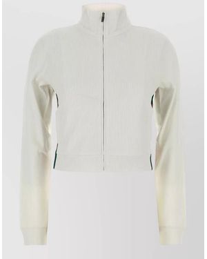 Gucci Jersey Sweatshirt Cropped High Collar Long Sleeves - White