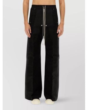 Rick Owens Buttoned Pockets Wide Leg Pants - Black