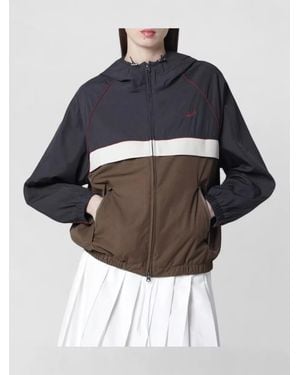 DUNST Hooded Color Block Coat Elastic Finish - Blue