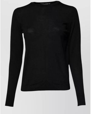 Dolce & Gabbana Wool Knit Crew Neck Pullover Jumper - Black