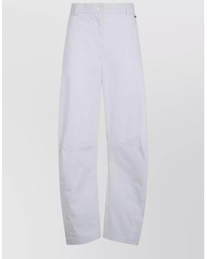 Herno Wide Leg Pants Belt Loops Pockets - White